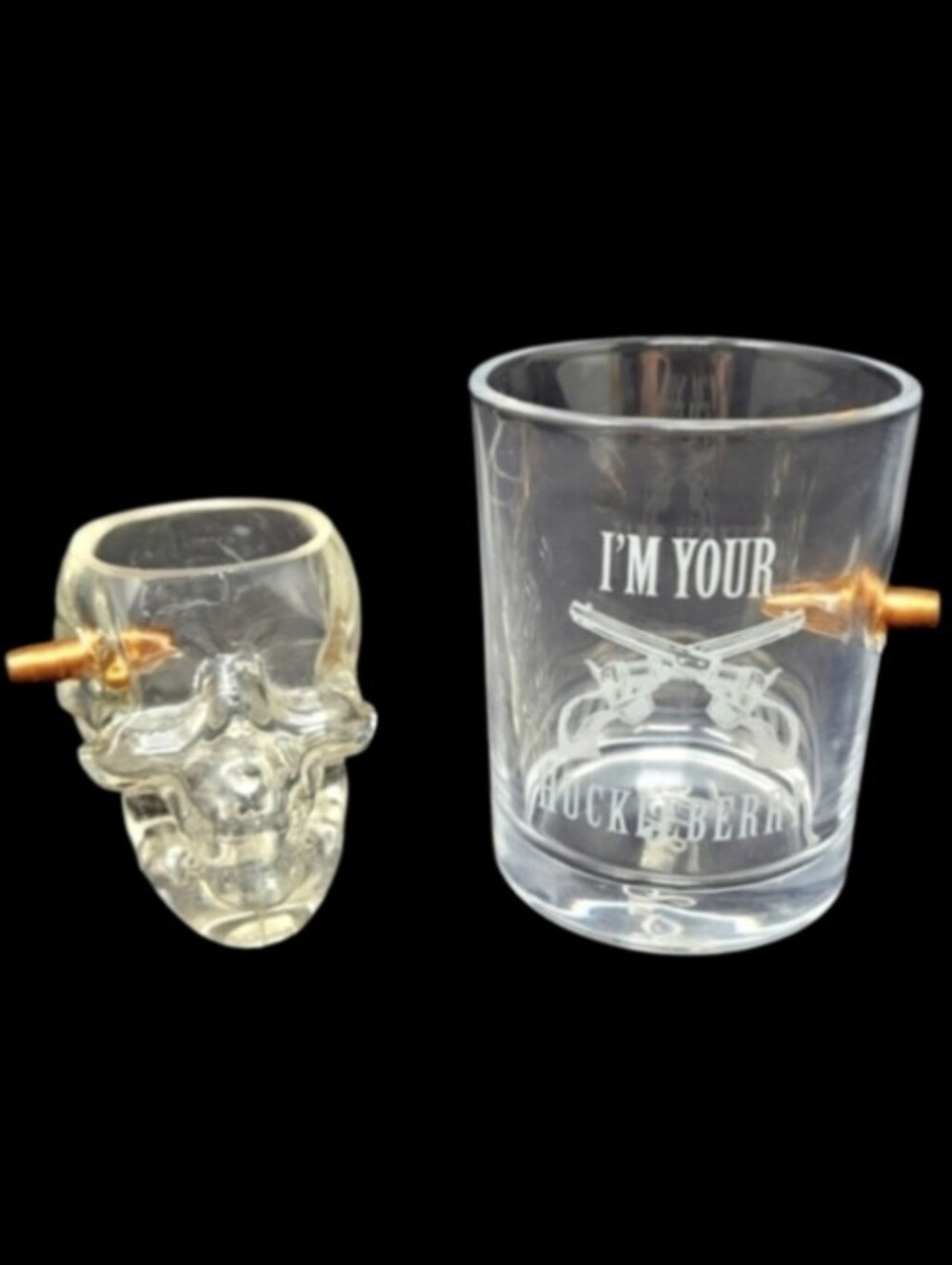 LUCKY SHOT HEADSHOT AND .308 BULLET WHISKY GLASS